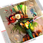 HUACAN 5D DIY Teemantmaaling Multifilm Loomad Pildid Rhinestones T&auml;is&uuml;mmargune puur Kodukaunistus 20*20 cm