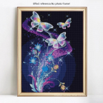 Huacani t&auml;is&uuml;mmargune puur 5D DIY Teemantmaaling Liblikad Teemanttikandid Ristpistes Mosaiik Kodukaunistus Full Round 20*30 cm