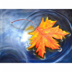 Teemanttikandid Maal Vahtraleht vees Ristpistes T&auml;is&uuml;mmargune kivikivist kodukaunistus 20X30CM