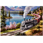 Teemantmaal Tikand Loodus Lavastus Ristpistes Rongi Pilt Rhinestones Kleebitud Maalid 20X30CM