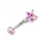 Les Tr&eacute;sors De Lily [H9418] - Body Piercing 'Etoile' rose Heleroosa