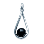 Les Tr&eacute;sors De Lily [J6001] - Pendentif Argent 'Perla' noir argent&eacute; (rhodi&eacute;) - 20x10 mm must