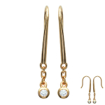 Les Tr&eacute;sors De Lily [J7210] - kullatud k&otilde;rvar&otilde;ngad  D&eacute;esse  valgest kullast - 30x2 mm valge