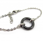 Altesse [K4773] - Bracelet acier 'Chor&eacute;graphie' c&eacute;ramique noir must