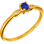 Bague Plaqu&eacute; Or 'Scarlett' saphir 52 sinine