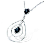 Les Tr&eacute;sors De Lily [L7428] - h&otilde;bedane kaelakee 'Sissi' must h&otilde;be (roodiumiga kaetud) - 35x18 mm must