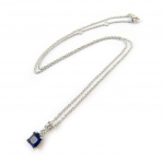 Les Tr&eacute;sors De Lily [N6829] - Collier Argent 'Sissi' saphir blanc (rhodi&eacute;) sinine