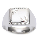 Chevali&egrave;re argent 'Charles' argent&eacute; (rhodi&eacute;) - 12x11 mm 64 h&otilde;be