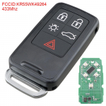 433Mhz 5 nupuga kaugjuhtimispuldiga auto v&otilde;tmehoidja sisestus ID46/7953 kiip, mis sobib Volvo 2010-2017 XC60/2008-2016 XC70 jaoks