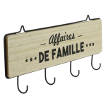 Les Tr&eacute;sors De Lily [Q8114] - puidust seinakonks  Family Affairs  beež must (4 konksu) - 41x13 cm pruun