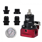 AN10 PQY EFI k&uuml;tuser&otilde;hu regulaator (m&otilde;&otilde;tur 0-160 psi)-10AN 10/10/6 sisselaske- ja tagasivoolupordid BMW E30 M20 6cy jaoks koos PQY kleebisega punane/must