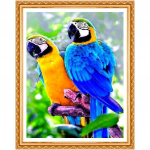 DIY teemanttikandid kaks papagoid puul Teemantmaal Ristpistes T&auml;is&uuml;mmargune kividekoor 20X30CM