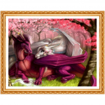 Draakonipaari teemantmaalimise seeria kodukaunistus T&auml;is&uuml;mmargune puur Teemantn&auml;put&ouml;&ouml; K&auml;sitsi valmistatud kingitus 20X30CM