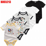 Vasts&uuml;ndinud poisi t&uuml;druku riided Kiddiezoom puuvillane O-kaelusega l&uuml;hikeste varrukatega beebide bodid ja kombinesoonid riided 9M