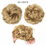 S&uuml;nteetiline r&auml;pane lokkis juuksekukk Chignon pikendus s&otilde;&otilde;rik kummipael ombre pruun must hall roosa blond blond kuld punane 22H27