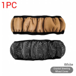 PU-nahast kauni Bling Blingi kiviga auto rooli kate valge