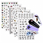 5 lehte kleepuvad k&uuml;&uuml;nte &uuml;lekandmise kleebised k&uuml;&uuml;nekleebised k&uuml;&uuml;nte kaunistused segamustrid lillelised lehed flamingo loom