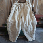 Johnature naiste talve laia s&auml;&auml;rega p&uuml;ksid puuvillased linased soojad p&uuml;ksid &uuml;hev&auml;rvilised elastsed v&ouml;&ouml;taskud vintage naiste p&uuml;ksid One Size beež
