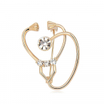 Blucome uue disainiga kuldne stetoskoobi pross naistele kaelarihm sall pidulik korsapross, kingitus kuld