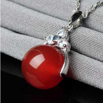 SACE GEMS vasesulamist rohelisest tsirkoonist Lucky Bead naiste ripats kaelakee moekingitus punane