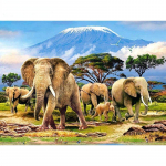 T&auml;is&uuml;mmargune teemantmaal Aafrika elevant-teemanttikandid ristpistes kividest loomapildid Mos Full Round 20x30CM