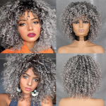 MERISIHAIR lokkis Afroblond parukas tukkidega &Otilde;lad Parukad Afro Kinky Wigs S&uuml;nteetiline lokkis t&auml;isparukas mustanahalistele naistele China