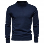 AIOPESON Mid Neck Pullover Meeste vabaaja &uuml;hev&auml;rviline Pehme Talvine Soe Meeste Kampsun Kvaliteetne Pullover Kampsun Meestele L 65-72kg tumesinine
