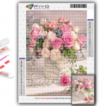 5D DIY Teemantmaal Ristpistes Lilled ja Potitaimed Teemanttikandid Mosaiik Seinakunst Kodukaunistus Full Round 20X30CM