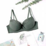 Naiste polsterdatud rinnahoidja, paksu vormiga kauss Push Up naistepesu, suures suuruses Underwire B Cup rinnahoidja 80B 85B 90B 95B 80B armee roheline v&auml;rv