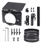 FOTGA mini-mattkarp, kerge &uuml;lemise lipuga 15 mm vardaga, 4 tk objektiiviadapteriga must