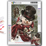 Ristpistekomplekt DIY teemanttikandid j&otilde;ulupuu J&otilde;uluvana lumememm teemantmaal Kodukaunistus Full Round 20X30CM