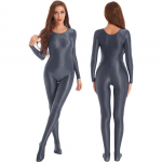 Naiste &uuml;hes t&uuml;kis pikkade varrukatega Unitard džemprikoos, Stretch Spandex Bodysuit rombid XL