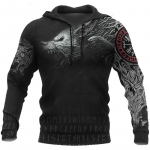 Urban Trend Cosplay Style Meeste kapuuts kevade ja s&uuml;gise Kvaliteetsed Viimistletud Mustrid Viking Myth Totem 3D Prindiga dressipluus 4XL M