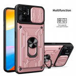 Redmi 10C &uuml;mbrise tekstuuriga kaardihoidja jaoks, libistage kaamera kaitset sisaldava soomusr&otilde;nga kate Xiaomi Redmi 10C 10 C p&otilde;rutuskindlate kaitseraua telefoni&uuml;mbriste jaoks Redmi 10C roosa kuldne v&auml;rv