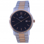 Westari musta numbrilauaga kahetooniline roostevabast terasest kvarts 50245 SPN 603 meeste k&auml;ekell must