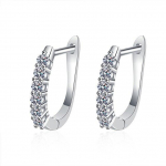 Moissanite r&otilde;ngask&otilde;rvar&otilde;ngad 18k valge kullaga kaetud sterlingh&otilde;bedast D Vvs1 Lab Diamond, peened ehted, k&otilde;rvaklapid naistele 0.36ct