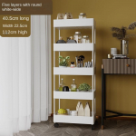 2/3/4 kihiga kitsa vahega hoiurest K&ouml;&ouml;k Vannitoa riiulid Korraldaja Mobiilne &otilde;huke hoiuk&auml;ru koos rattak&auml;ruga S&auml;&auml;stke ruumi 4 layers 40.5*22.5*112cm valge