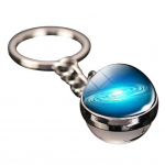 P&auml;ikeses&uuml;steemi Kuu v&otilde;tmehoidja metallist ripats Galaxy udukogu Maa Marss Saturn Kahepoolne klaaskuuli v&otilde;tmehoidja blue galaxy