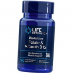 Bioloogiliselt aktiivne folaat ja B12-vitamiin, BioActive Folate & Vitamin B12, Life Extension 90 k&ouml;&ouml;giviljakapslit (36346041) 90vcaps