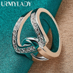 925 Sterling h&otilde;bedane &otilde;&otilde;nes Inkrusteeritud tsirkoon 7 8 9 10 s&otilde;rmus naistele Meestele Mood Pulmad Kihluspeo Ehted 7