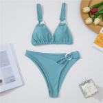 Seksikas as&uuml;mmeetriline keskmise v&ouml;&ouml;kohaga bikiinid naiste ujumisriided naiste ujumistrikoo Kaheosaline bikiinikomplekt, polsterdatud supluskost&uuml;&uuml;m, ujumine S helesinine v&auml;rv