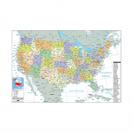 Inglise kaart USA kaart Halduskaart L&otilde;uendimaaling Elutuba Kodukaunistus Laste koolitarbed 42*30cm