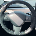 Auto Rooli Kate Rooli M&auml;his Suede Nahk Originaal Rooli Punutis Tesla Model 3 2015-2021 Model Y jaoks Style 1