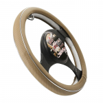 32 GB Lihtne mikrokiust nahast auto sisekujundus Rattakaitse Hingav auto stiiliga libisemisvastane rool must