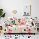 Romantiline lilleprinteriga diivanikate elutoa jaoks Elastne roosi lilleline tugitool Sektsioonku&scaron;etikatted Kaitse Kodukaunistus 3 seat 190-230cm
