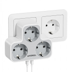 TESSAN mitme pistikupesaga vooluriba 3 vahelduvvoolu pistikupesaga 2 USB-porti EU KR pistikuga mitme seinakontakti adapter &uuml;lekoormuskaitsega 3 Outlet & 2 USB Ports hall v&auml;rv