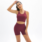 Aurothi &otilde;mblusteta joogap&uuml;kste komplekt naiste fitnessi&uuml;likond Beauty Back Rinnahoidja J&otilde;usaal Kiiresti kuivavad spordir&otilde;ivad S tumesinine v&auml;rv