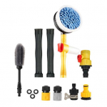 Automaatselt p&ouml;&ouml;rlev sisset&otilde;mmatav pika varrega autopesuhari 360-kraadine tsentrifuugimismopp vahutab automaatselt autopesukomplekt kollane