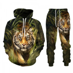 Animal Tiger 3D prinditud meeste dressikomplekt vabaaja kapuuts ja p&uuml;ksid 2tk komplektid kevad-s&uuml;gismood t&auml;navar&otilde;ivad meeste r&otilde;ivaste &uuml;likond 6XL