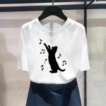 (Aasia suurus) Moeprint Emane kass Naljakas trend Armas armas vabaaja naiste top vabaaja T-riietus Graafiline T-s&auml;rk l&uuml;hikeste varrukatega T-s&auml;rk S